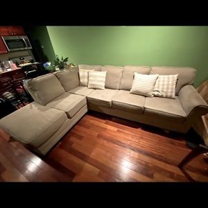 Two piece sectional in good condition.